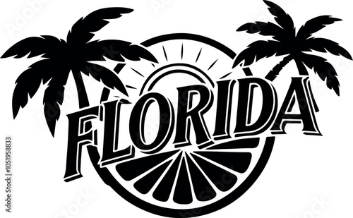 Florida Circle Retro Sign Vector
