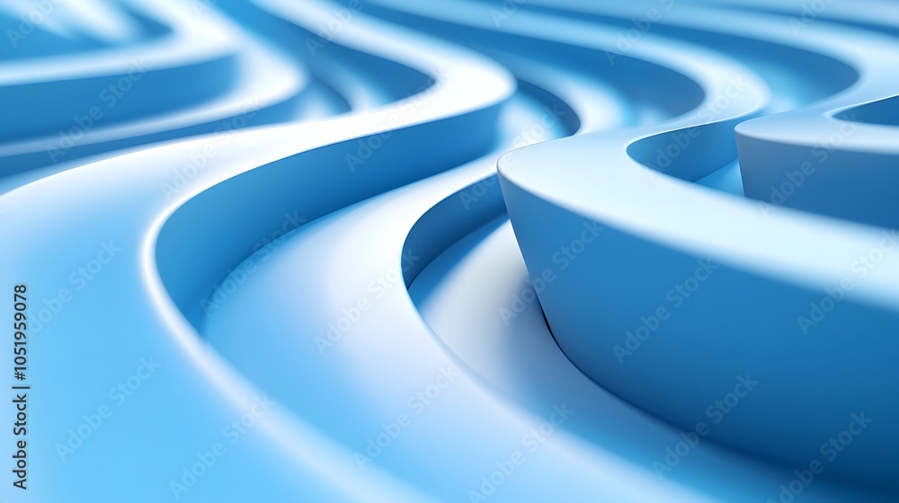 Obraz premium Spiraling Blue 3D Arrow Symbolizing Innovation and Upward Growth