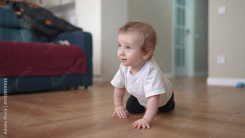 newborn baby crawls. happy family a kindergarten concept. First steps, crawling baby, view from the back. baby learns to crawl to explore the world of dreams. the first steps creep lifestyle up newborn baby crawls. happy family a kindergarten concept. First steps, crawling baby, view from the back. baby learns to crawl to explore the world of dreams. the first steps creep lifestyle up