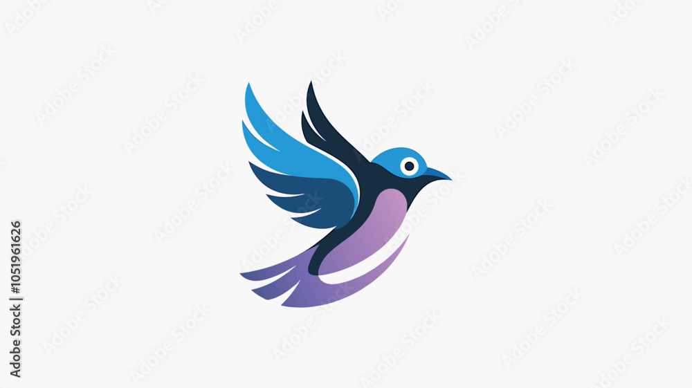 Fototapeta premium Vibrant Abstract Bird Logo Design With Gradient Colors 