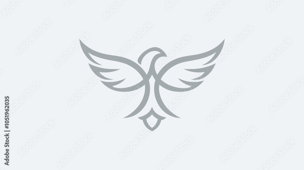 Fototapeta premium Elegant Black Silhouette Logo of a Flying Bird 