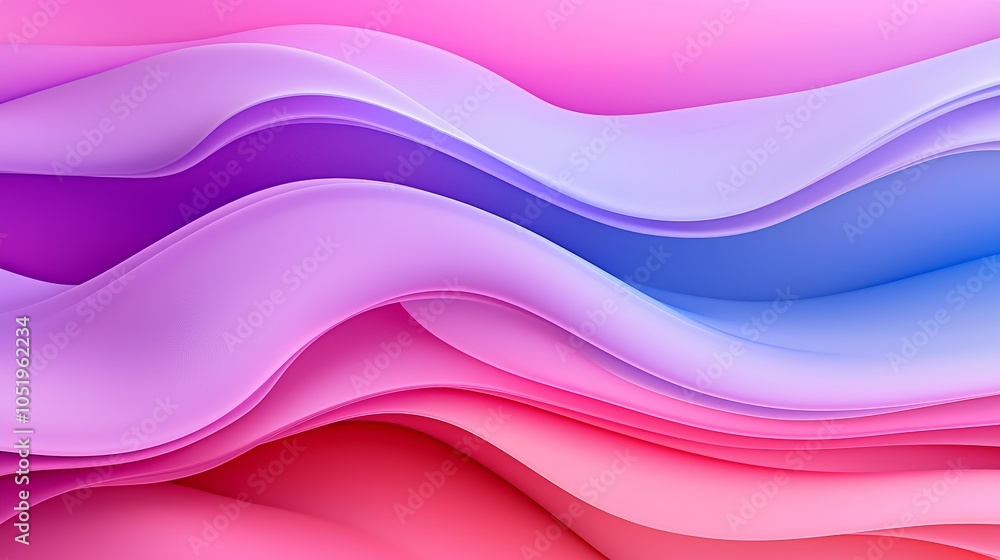 Fototapeta premium Soft waves of color a fluid harmony of pink and purple tones in abstract design