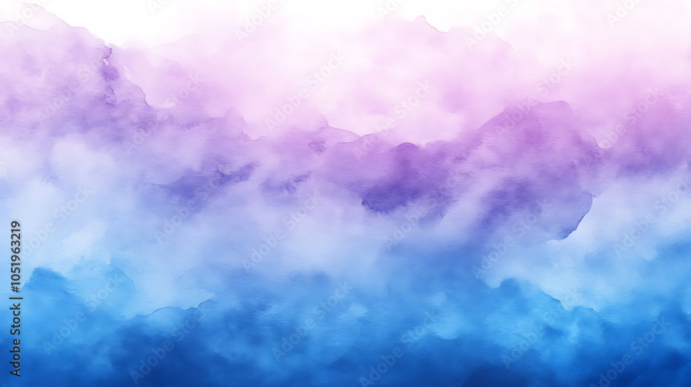 Fototapeta premium beautiful abstract watercolor background featuring soft hues of purple, pink, and blue, creating dreamy and serene atmosphere. Perfect for various design projects