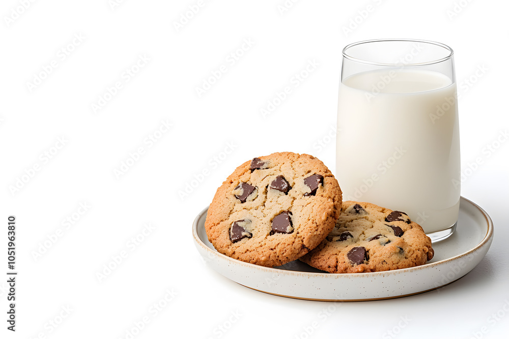 Glass of milk and cookies isolated on white background
Glass of milk and cookies isolated on white background