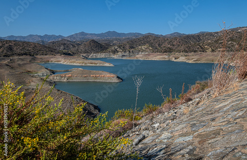 Kalavasos Dam, is located on the Vasilikos River, near Kalavasos Village, surrounded by stunning scenery of hills and forests, a popular spot for fishing and
hiking, Larnaka District, Cyprus  photo