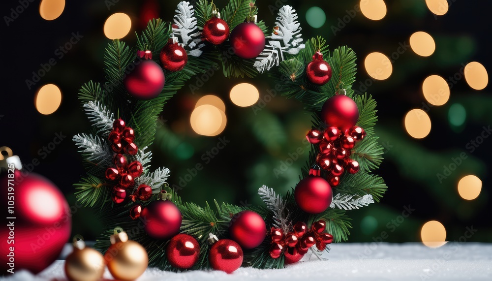 Fototapeta premium Festive Christmas wreath