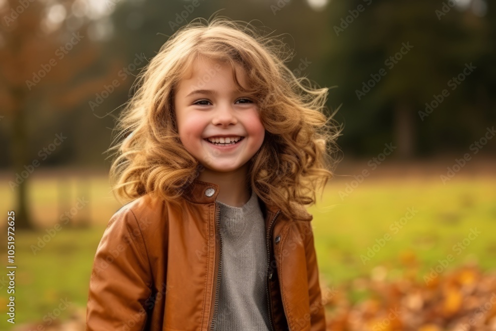 Portrait of a smiling little girl in the park at autumn day Portrait of a smiling little girl in the park at autumn day
