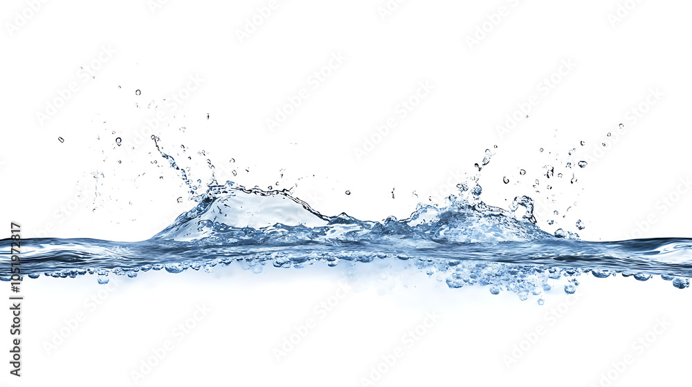 Blue water layer splash isolated on white Blue water layer splash isolated on white