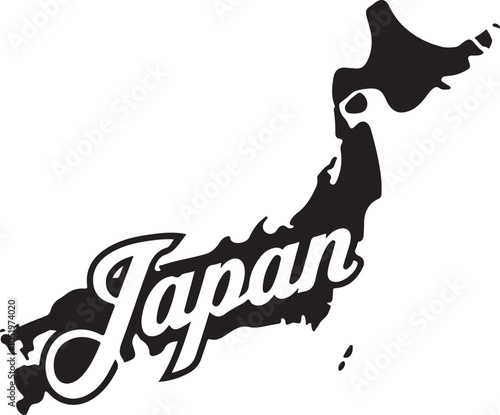 Japan Shape Retro Typography Vector Graphic