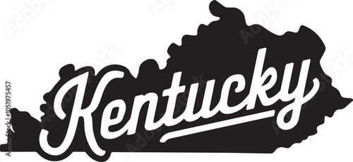 Kentucky State Shape Retro Typography Vector