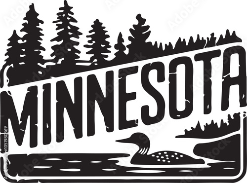 Minnesota State Vector Illustration Grunge