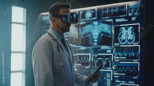 Wallpaper Mural Doctor Utilizando Gafas de Realidad Virtual en Medicina Avanzada Torontodigital.ca