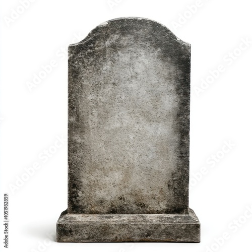 Weathered gray stone tombstone