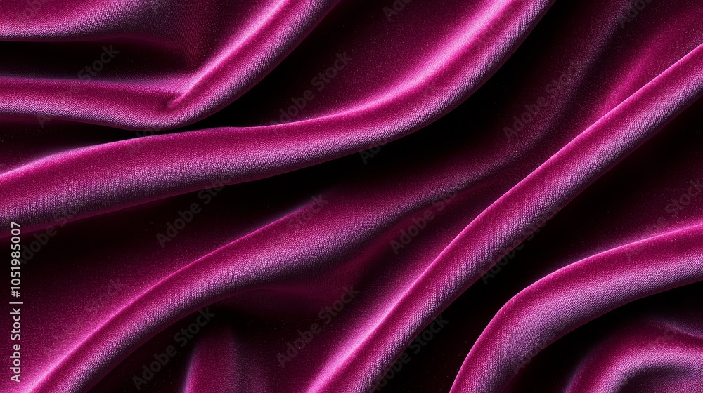 Obraz premium Luxurious textures of deep purple satin fabric showcasing the richness and elegance of draped material in stunning detail