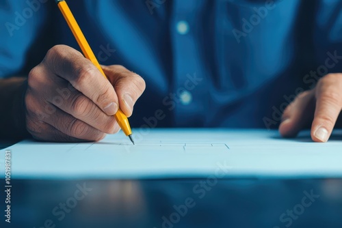 Visualization of an architect drawing floor plans on a large drafting table, soft glowing textures, Architect at work, Precision and creativity photo