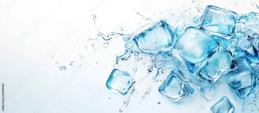 Picture Melting Ice Cubes On White Background Picture Melting Ice Cubes On White Background