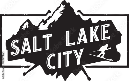 Salt Lake City Grunge Typography Vector Illustration Graphic