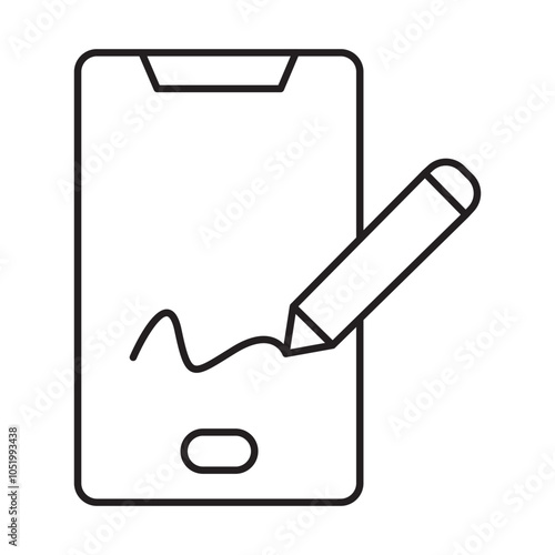 digital signature icon. Thin linear digital signature outline icon isolated on white background