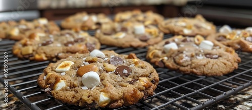 More Chewy And Crispy Smore Cookies With Marshmallow Added