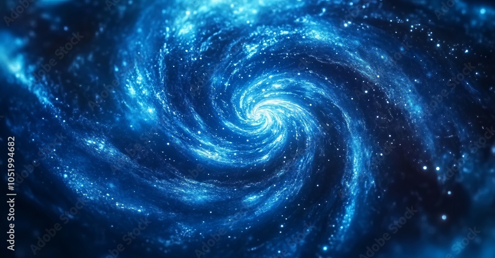 3D Render of a Glowing Blue Spiral Galaxy in Space. AI generated illustration 3D Render of a Glowing Blue Spiral Galaxy in Space. AI generated illustration