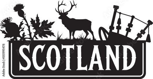 Scotland Typography Graphic Design Vector Illustration