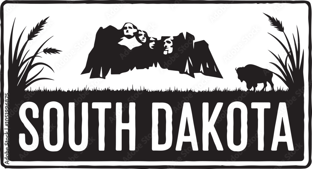Fototapeta premium South Dakota Grunge State Vector Illustration