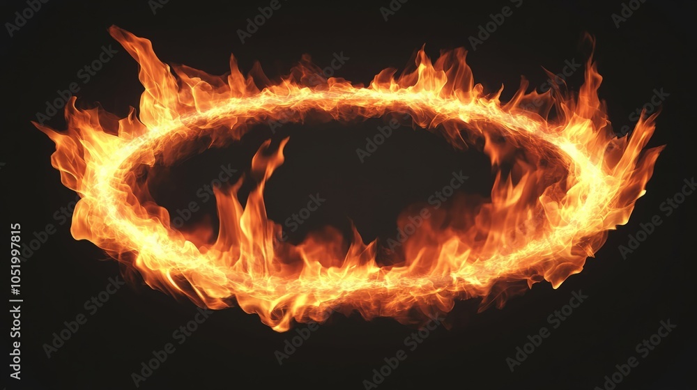 Fototapeta premium oval fire frame generative ai