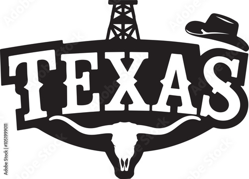 Texas Retro Sign Vector Illustration
