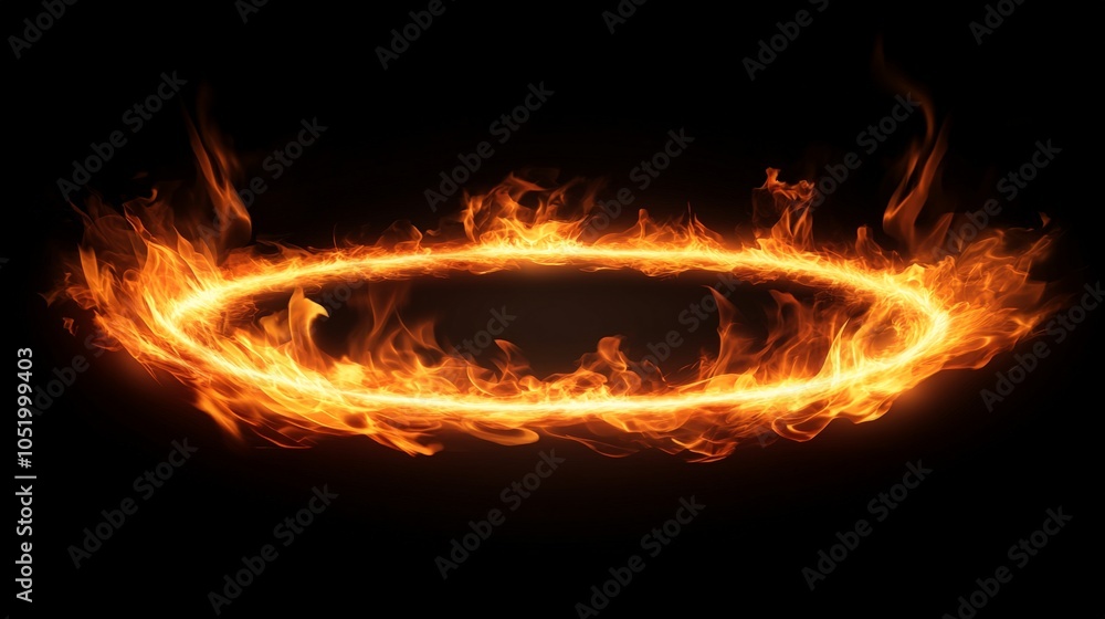 Fototapeta premium oval fire frame generative ai