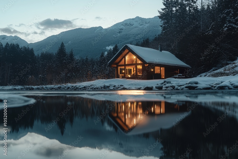 Obraz premium Located on secluded Emerald Lake, surrounded by breathtaking Rocky Mountains, Yoho National Park, Emerald Lake Lodge is the only property on the lake.