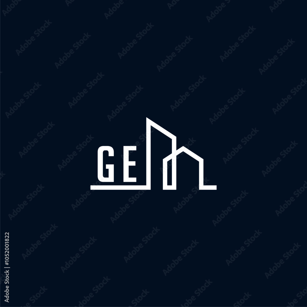 GE initials a sleek and modern logo showcases abstract architectural shapes, emphasizing creativity and innovation in building design against a dark background GE initials a sleek and modern logo showcases abstract architectural shapes, emphasizing creativity and innovation in building design against a dark background