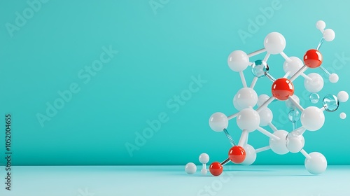 Illustration of malic acid chemical structure with a gradient background photo