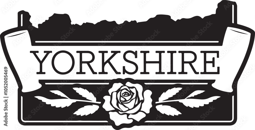 Obraz premium Yorkshire Typography Sign Vector Graphic Illustration