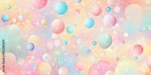 Pastel-colored Easter background with circles and bubbles. AI generated illustration