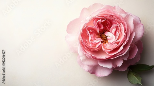 flower Photography, Eden Rosa copy space on right, Isolated on white Background