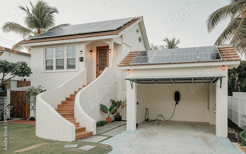 Charming Solar Home with Integrated Electric Vehicle Charging Station