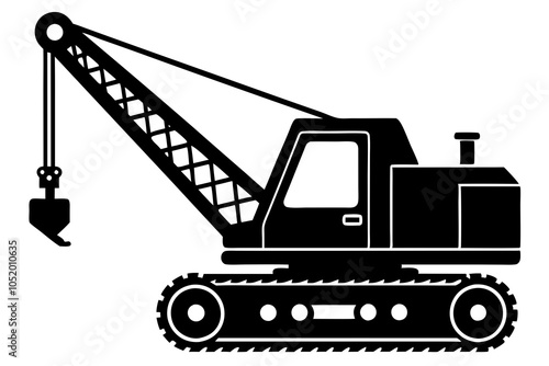 Mobile crane crawler heavy vehicles vector.