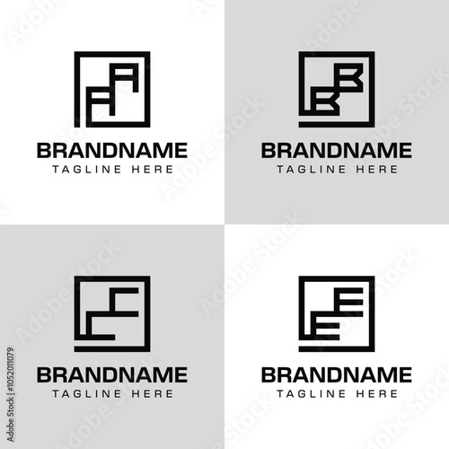 Letters AA BB CC EE Monogram Logo Set, for business with AA BB CC EE initials