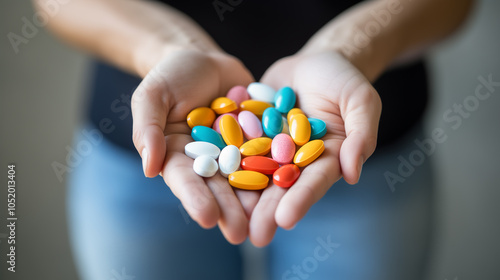 antibiotic tablets in hand, cold and illness season, sick leave