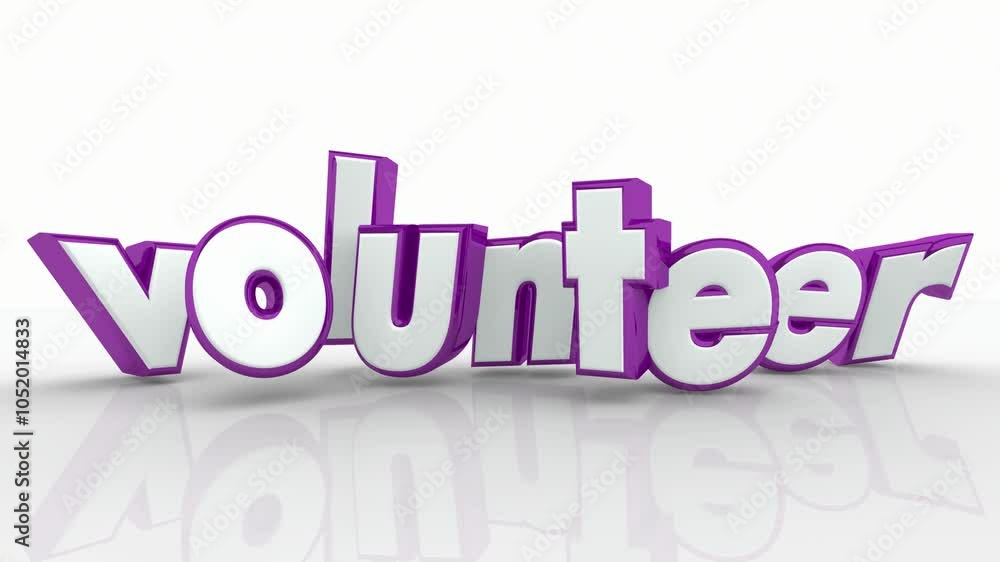 Volunteer Work Help Support Worthy Cause Word 3d Animation Volunteer Work Help Support Worthy Cause Word 3d Animation