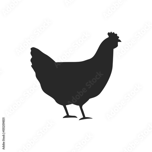 Female chicken silhouette isolated on transparent background SVG. Hen, animal icon vector illustration design.