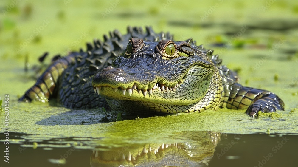 Obraz premium alligator in the swamp