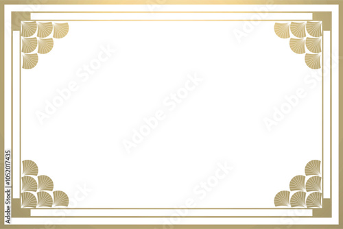 Art Deco frame on white background	