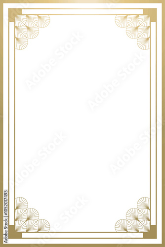 Art Deco frame on white background	
