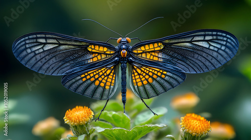 Magnifying Nature: A Close-Up Experience with the Glasswinged Sharpshooter's Unique Wing Patterns photo