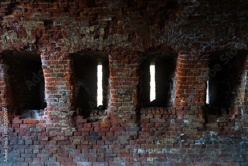 A window in the fortress wall. The embrasure. The Bobruisk Fortress inside photo