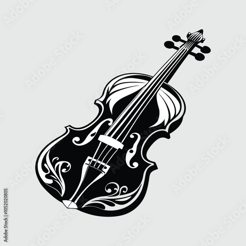 violin silhouette vector art and illustration