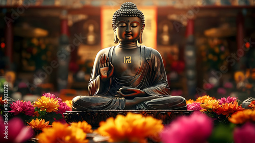 Buddha Statue in a Temple S...