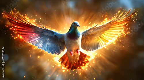 Dove with Flaming Wings Ill...