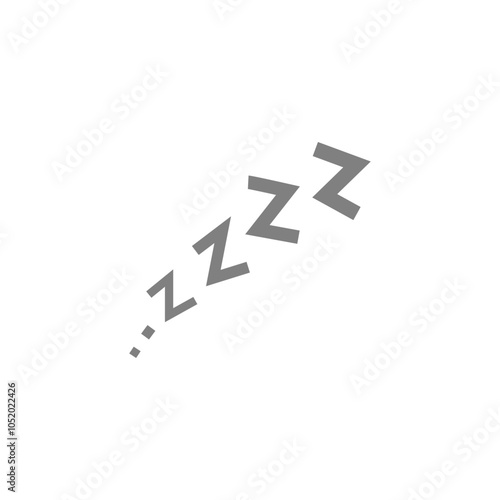 Sleep icon. Vector illustration, business scribing doodle. ZZZZ lettering. Isolated on transparent background SVG